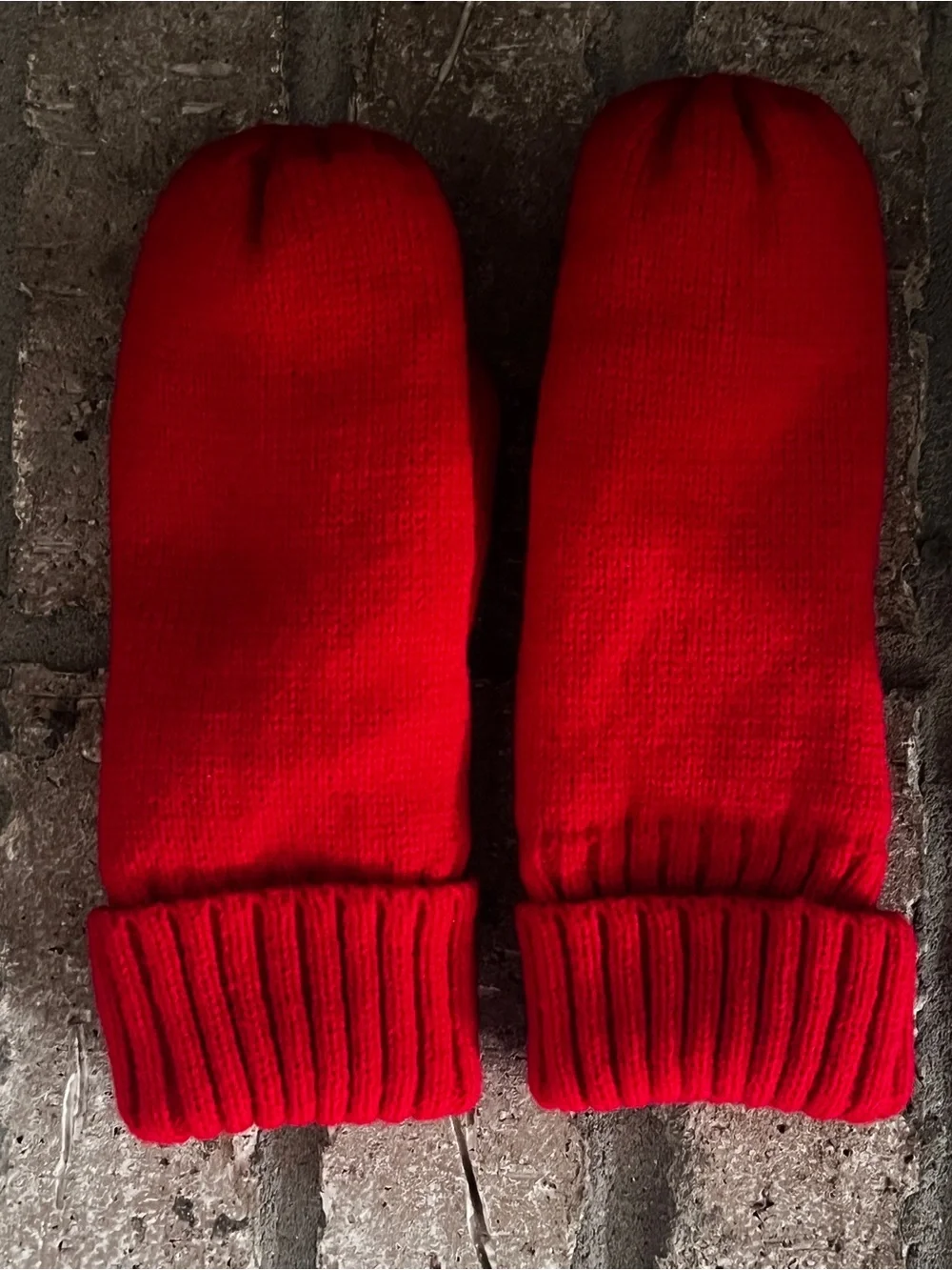 Target Bullseye Red Knit Mittens | Fleece Lined | Adult S/M | NWOT